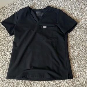 Figs one pocket black scrub top